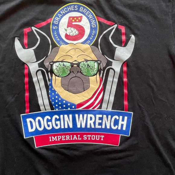 5 Branches Brewing Doggin Wrench T-Shirt- Men's Large - Picture 2 of 6